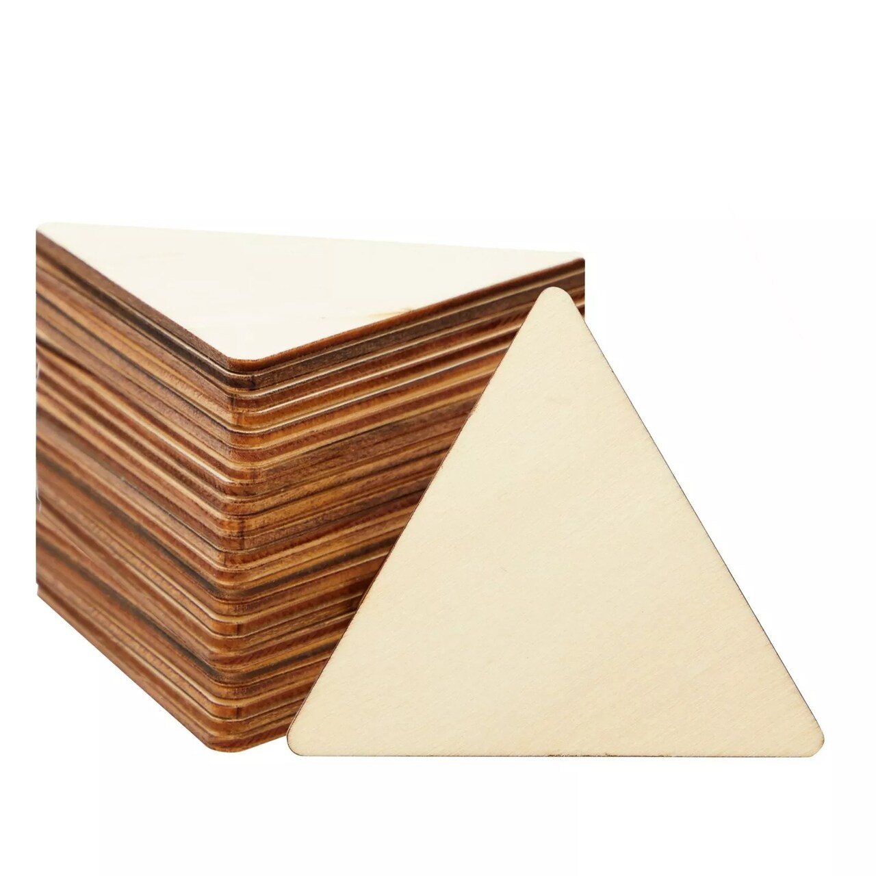 24 Pc Unfinished Wooden Triangles for Crafts, Geometric Shape for Wood Burning